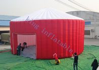 210D أكسفورد نسيج قبة نفخ حدث خيمة أبيض / أحمر خياطة هيكل