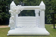قلعة زفاف بيضاء قابلة للنفخ 13 قدمًا × 11.5 قدمًا × 10 قدمًا في الهواء الطلق للقلاع النطاطة للبالغين