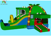 الأخضر أطفال التمساح داخلي نفخ بارك عقبة الحارس القفز القلعة مع الشريحة