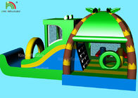 الأخضر أطفال التمساح داخلي نفخ بارك عقبة الحارس القفز القلعة مع الشريحة