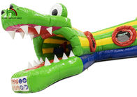 في الهواء الطلق 6.5x5.5m التمساح الأخضر نفخ عقبة بالطبع ألعاب رياضية قابلة للنفخ