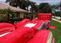 إيجار زلاجات مائية قابلة للنفخ للأطفال القفز ترتد أحمر PVC كبير قابل للنفخ ماء منزلق