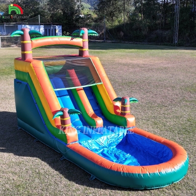 21x9x12FT الدرجة التجارية بيت البروتوكس الارتداد المضغوطات المياه المنزلقات الاستوائية مع رش