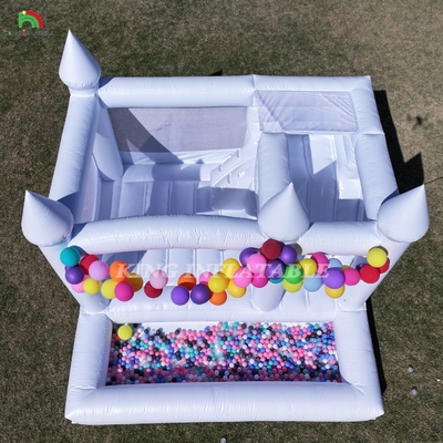13x13x10ft التجارية البيت البيضاء القفز القفز الكبير القفز القصر المضغوط للأطفال البالغين مع الزحف والكرة حفرة