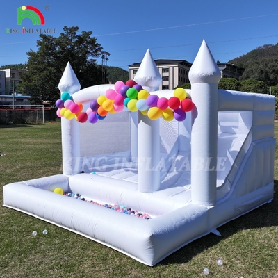 13x13x10ft التجارية البيت البيضاء القفز القفز الكبير القفز القصر المضغوط للأطفال البالغين مع الزحف والكرة حفرة