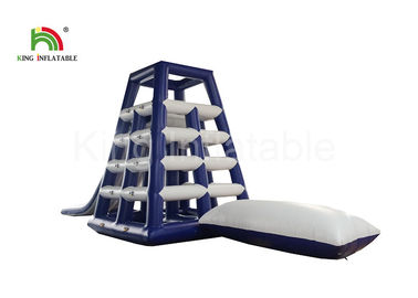 3.7 * 3.7 * 4.8m حدائق ألعاب مائية / ألعاب رياضية في الهواء الطلق Blue Blow Up Tower Water مع شريحة