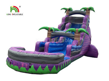 المزدوج لين 0.6MM PVC نفخ المياه الشرائح مع بركة 30FT الأرجواني للصيف
