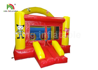 حريق قابل للنفخ أحمر قابل للنفخ قصر Trampoline مع منزلق لعرق حزب
