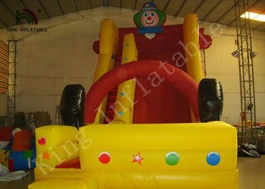 7 * 4 * 5.5m نفخ الجاف الشريحة المهرج موضوع PVC ترتد منازل للأطفال
