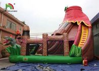 قلعة القفز الملونة نفخ الديناصور مع ملعب الشريحة مغطاة السطح