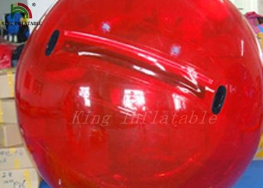 أحمر 0.8MM PVC / PTU 2M القطر نفخ المشي على كرة الماء مع الطباعة