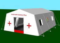 خيمة 7.55X5.6m بيضاء مخصصة المحمولة نفخ الحدث الطبي لمأوى الطوارئ