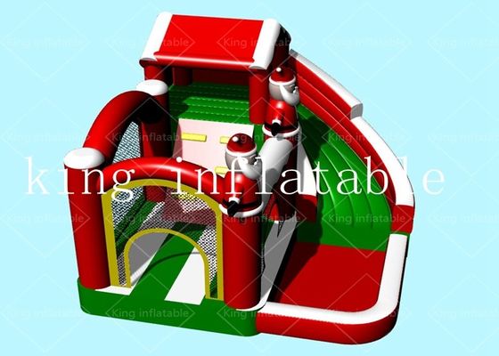 EN71 منتجات عيد الميلاد نفخ القلاع نطاط مع الشرائح البلاستيكية القماش المشمع