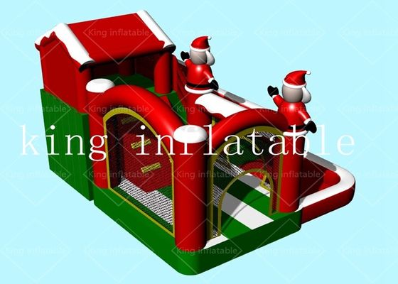 EN71 منتجات عيد الميلاد نفخ القلاع نطاط مع الشرائح البلاستيكية القماش المشمع