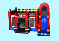 0.55mm PVC القماش المشمع للأطفال FireTruck تحت عنوان القفز القلعة