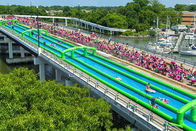 تخصيص 100 متر طويلة في الهواء الطلق نفخ الرياضات المائية لعبة مدينة الشرائح للبالغين